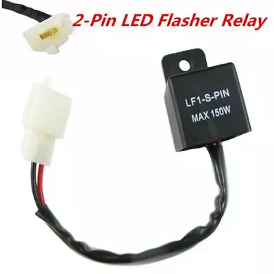 2 Pin Motorcycles LED Light Flasher Relay Turn Signal Rate Control Hyper Flash • $9.99
