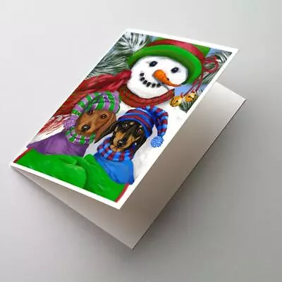 Dachshund Christmas Frosty Greeting Cards Envelopes Pack Of 8 PPP3081GCA7P-S • $16.99