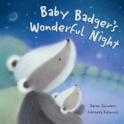 Baby Badger's Wonderful Night By Karen Saunders Hardback Book The Cheap Fast • £4.21