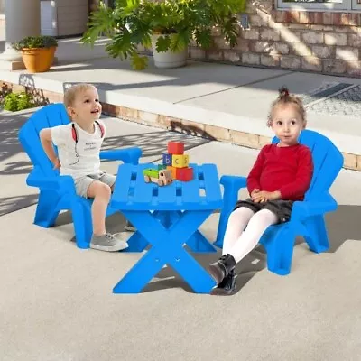 Kids Table And Chairs Set Steel Children Activity Table With Adirondack Chairs • £35.99