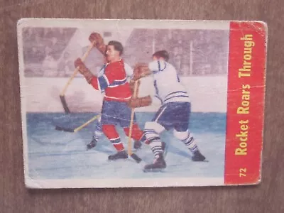 1955-56 Parkhurst Rocket Roars Through (HOF)  Montreal Canadiens Hockey Card • $9.95