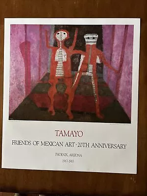 Vintage 1980's Rufino Tamayo Friends Of Mexican Art Museum Exhibit Poster • $40