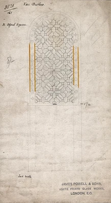 JAMES POWELL & SONS WHITEFRIARS LONDON Original Drawing WINDOW DESIGN • £40