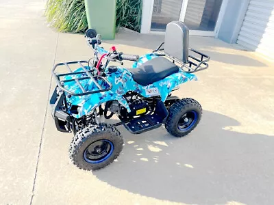 49cc Mini Farm Quad Bike Atv Buggy Kids 4 Wheeler Pocket Pit Dirt Bike Blue • $549