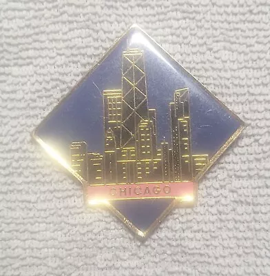 Chicago Skyline Refrigerator Magnet Souvenir Metal Triangle Shape Free Shipping • $9