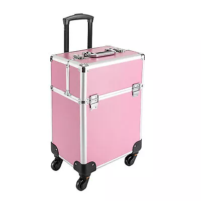 $63 • Buy Rolling Makeup Train Case Professional Cosmetic Trolley Makeup Storage Organizer