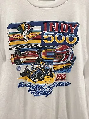 Vintage 1985 Indy 500 T Shirt Large Screen Stars 80s • $22.90