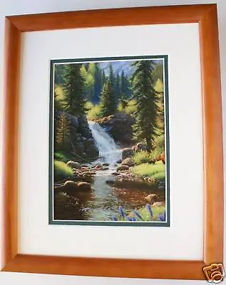 The Kiss Of Nature By Mark Keathley Waterfall & Grizzly Double Mat 8x10 Framed • $44.99