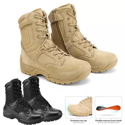 Men's Military Tactical Work Boots Hiking Motorcycle Combat Boots US Size 6.5-15 • $63.99