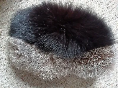$159 • Buy McComber Black /SILVER Fox Fur Black Leather Bucket RUSSIAN Winter Hat COSSACK