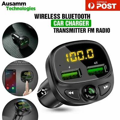 Car Phone Charger Bluetooth Transmitter Fm Radio Iphone Android Wireless Adapter • $19.99