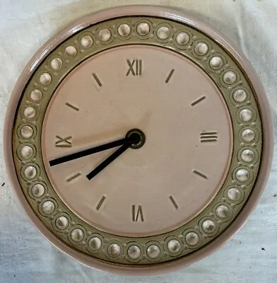 Vintage Jersey Studio Pottery Ceramic Wall Clock Mid Century MCM 70s Tested VGC • £24.99