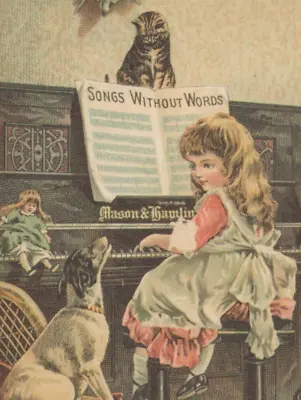 1887 Mason & Hamlin Organ & Piano Co R W Stewart Springfield MO Child Dog & Cat • $47.50