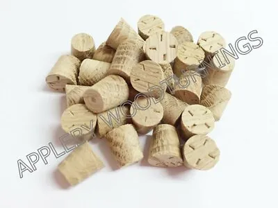 3/8  American White Oak Cross Grain Tapered Wooden Plugs 100pcs • £32.08