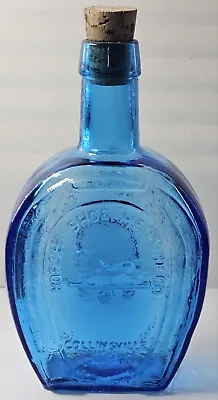 Vintage Wheaton Horse Shoe Bitters Blue Bottle With Cork - 8” H • $4.99
