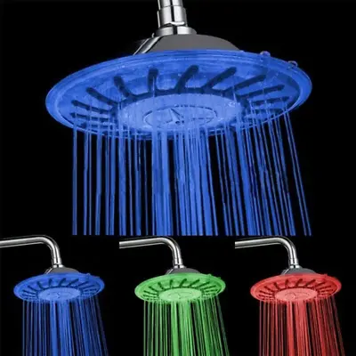 LED Shower Head 8 Inch Auto Color Changing LED Shower Head Round Shower Sprayer • $28.03