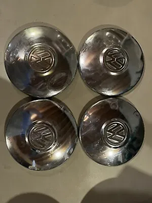 Vintage Set Of 4 VW Volkswagen 10  Chrome Hubcaps Wheel Covers Bug Beetle Bus • $80