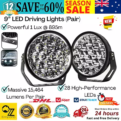 Xtreme 9  LED Driving Lights Offroad Spot Flood Pair Lamp Lux Lumens AU • $182.97