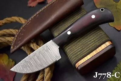 Custom Damascus Steel Hunting Knife Handmade With G-10 Micarta Handle (J778-C) • $24.99