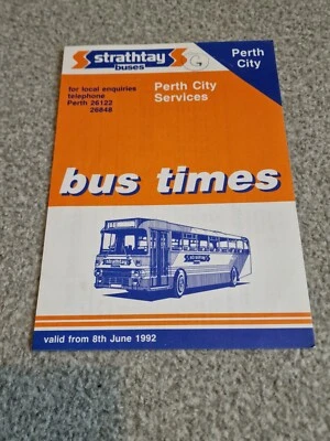 £2 • Buy Strathtay Scottish Bus Timetable Leaflet – Perth City (1992)