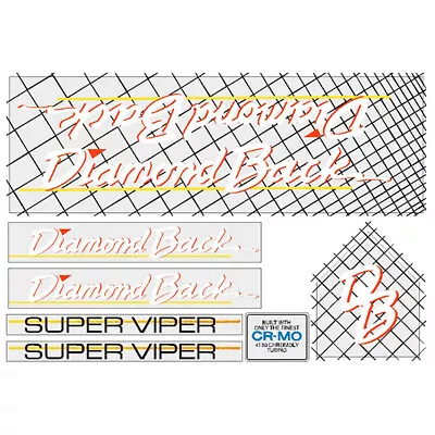 Diamond Back - 1985 Super Viper - For Grey Frame Decal Set - Old School Bmx • $71.50