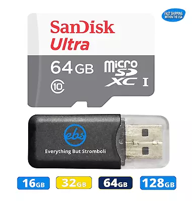 Sandisk Micro SD Card Ultra W/ Reader 16GB 32GB 64GB 128GB Memory Wholesale Lot • $8.86