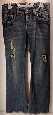 $15.99 • Buy Hydraulic Womens Lola Curvy Boot Flare Stretch Blue Denim Jeans Size 7/8 Pants
