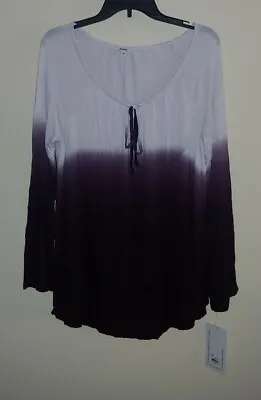 $22.99 • Buy Sonoma Dip Dye Purple White Cold Shoulder Top Size XL