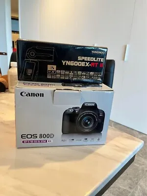 Canon EOS 800D 18-55mm Kit + Speedlite YN600EX-RT II + 128GB Sandisk Card • $750