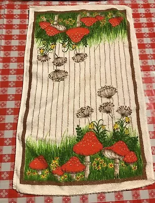 Vintage Dishtowel With Mushroom Design Made By Dishman In Brazil • $15