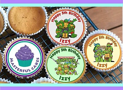 £2.80 • Buy 24 Personalised Edible Ninja Turtles Rice Paper Cup Cake Toppers
