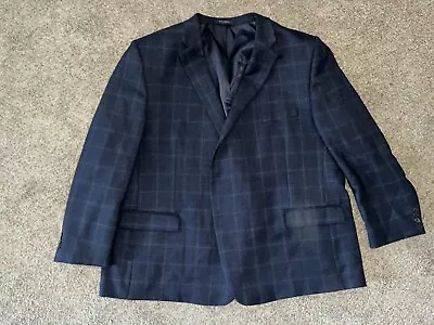 Mens Blazer Size 56r Blue  Sport Coat 100% Wool Suit Jacket Petrocelli • $52.46