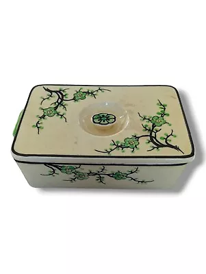 Rare Moriyama Refrigerator Dish Made In Japan Green Cherry Blossom Hand... • $275