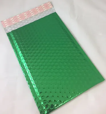 400 - 6.5  X 10.5  DVD Metallic GREEN Self Seal Color Bubble Mailers Envelopes • $79.77