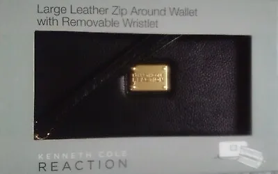 Kenneth Cole Reaction Large Leather Zip Around Wallet With Removable Wristlet BN • £25.99