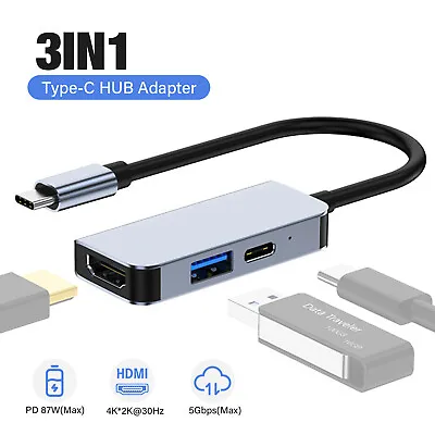 $19.99 • Buy Type C To USB-C 4K HDMI USB 3.0 PD Adapter Converter Cable Hub For Mac Air Pro