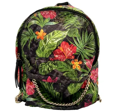 Victoria’s Secret Tropical Hawaiian Floral Faux Gold Chain Backpack • $18.99