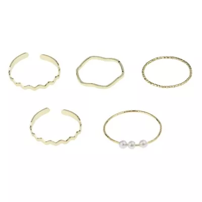5 PCS Rings For Women Finger Stackable Rings Set Tone • $13.52