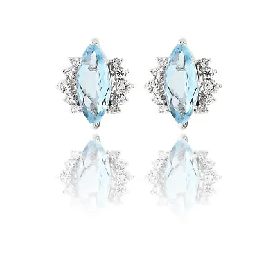 H Stern Aquamarine & Diamond Clip On Earrings 18k White Gold • $3250