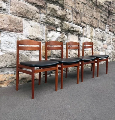 $890 • Buy Set Of 4 Danish Teak Dining Chairs Vintage Mid Century 1960s