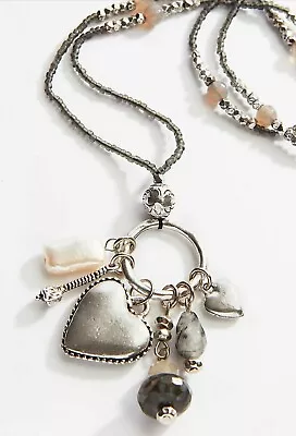 J. Jill _ NEW Very Beautiful Agate Quartz Heart Necklace _ NWT • $54.50