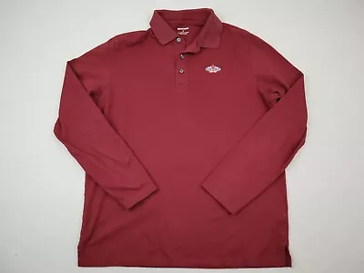 Bonobos Polo Shirt Men Medium Burgundy Embroidered Moth Collar Stretch Adult M • $34.99