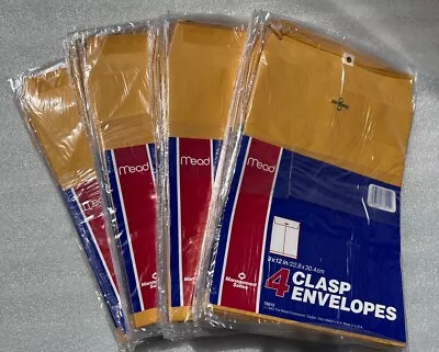 Mead Kraft Clasp Envelopes 9  X 12  Manila Lot Of 192 Total (4 Per Pack/48 Packs • $42.25