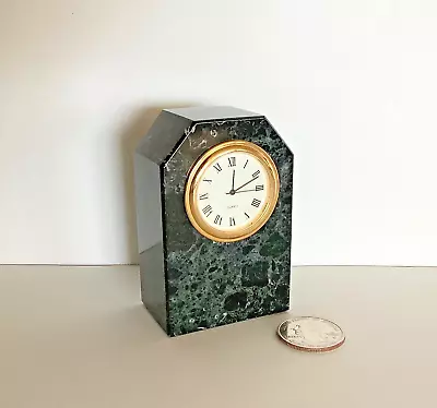 Marble And Onyx Miniature Quartz Clock • $21.50