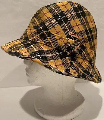 Kangol Heritage Tweed Player Vintage Fedora Bucket Style Yellow Plaid Medium • $24.99