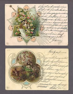 1900's Ottmar Zieher Austro-hungarian Fairy Tale Victorian Vtg Postcard Lot Of 2 • $9.99