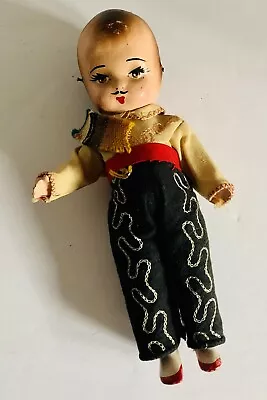 Vintage Jointed Composition Wood Doll Mexican Spanish Matador Jointed Painted 9” • $28.50