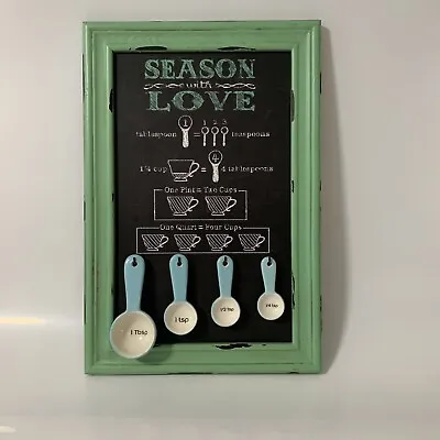 Measuring Spoon Rack Sign Season With Love Country Kitchen Decor • $21.24