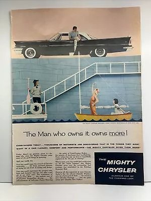 Chrysler Saratoga Hardtop Mighty Chrysler 1958 Vintage Print Ad Life Magazine • $6.99