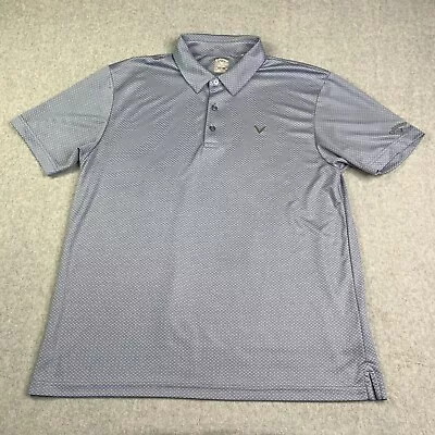 Callaway Polo Shirt Adult XL Blue Logo All Over Print Golf Performance Mens • $23.50
